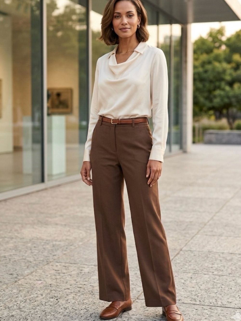Ralph Lauren Brown Wide-Leg Trousers size 16W